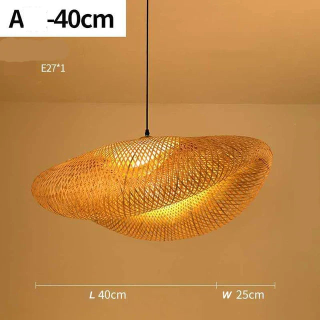 Handgevlochten Rotan Hanglamp Natuurlijk Design Warm Licht Eetkamer Woonkamer Bohemian Stijl Lampenkap | Sansoti