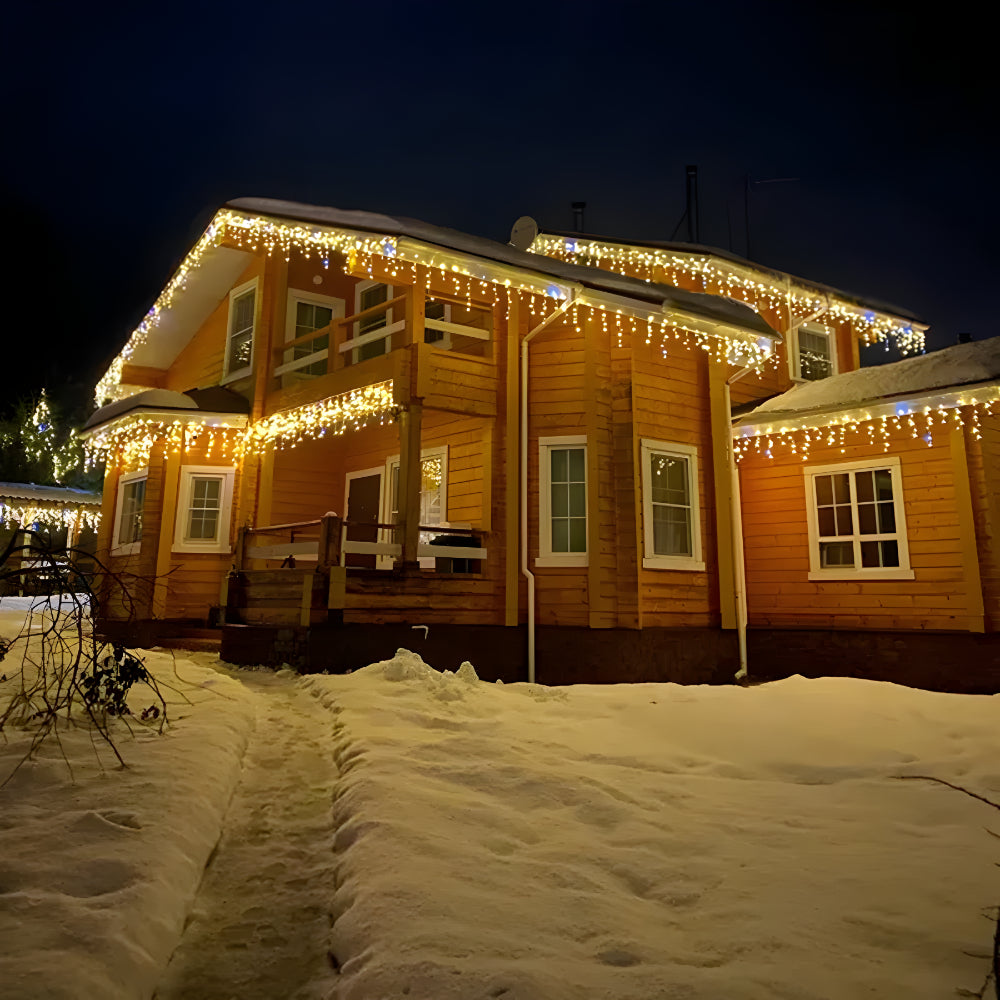 LED Lichtgordijn Buiten Warm Wit Waterdicht Sfeerverlichting Balkon Terras | Sansoti