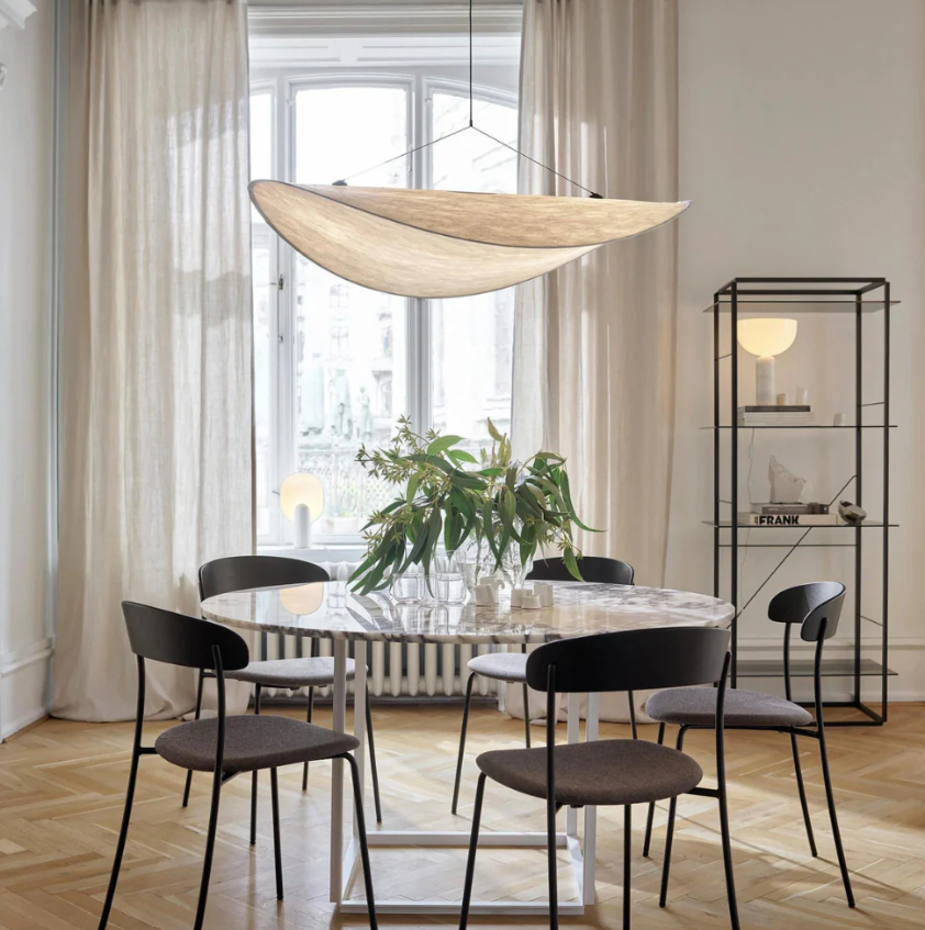 Hangende Sfeerverlichting Zijden Lampenkap Ivoor Scandinavisch-Japans Design Harmonieuze Sfeer voor Woonkamer Slaapkamer 40cm 60cm 80cm | Sansoti