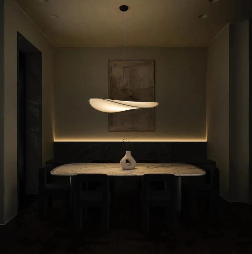 Hangende Sfeerverlichting Zijden Lampenkap Ivoor Scandinavisch-Japans Design Harmonieuze Sfeer voor Woonkamer Slaapkamer 40cm 60cm 80cm | Sansoti