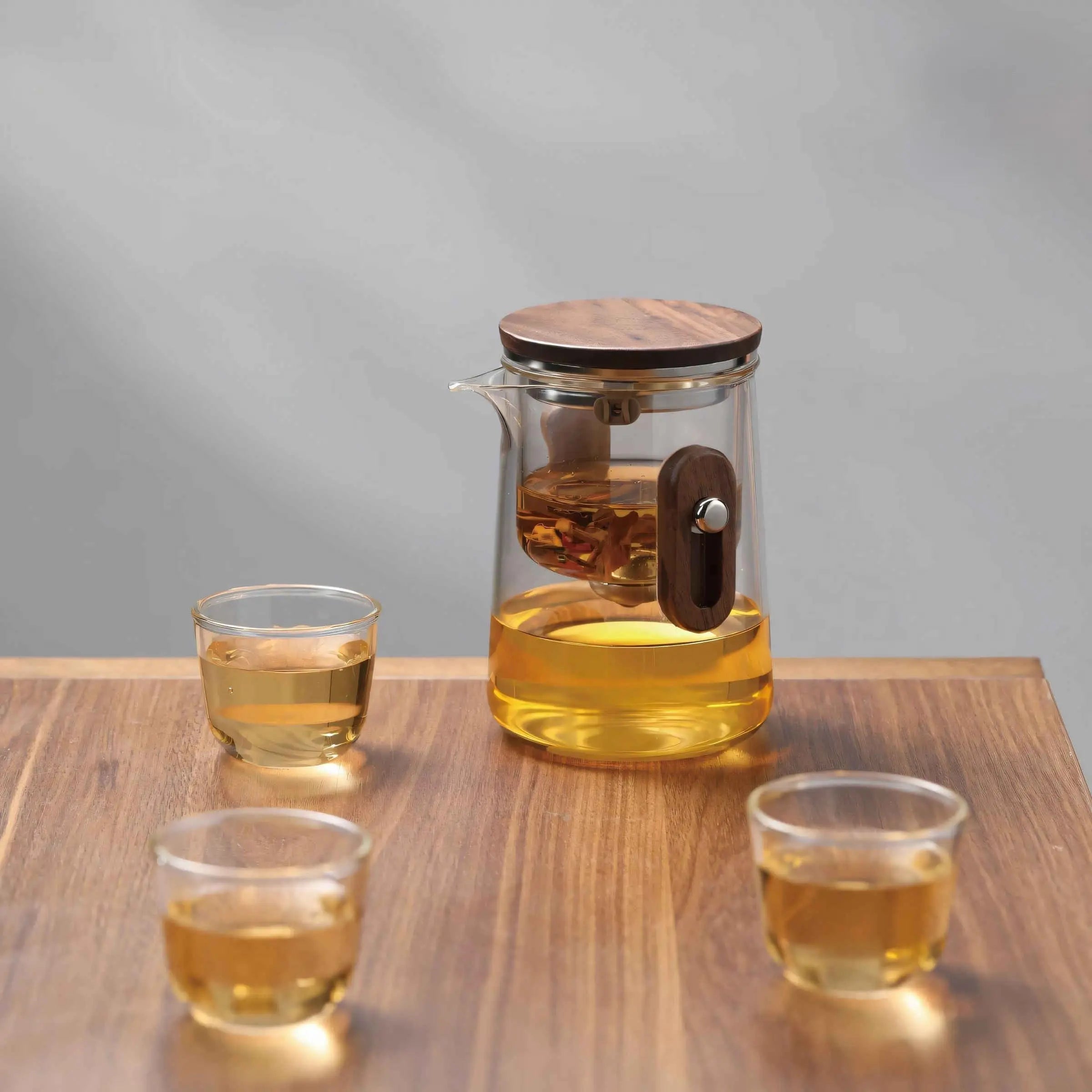 Théière de Voyage en Verre 330ml Borosilicate avec Tasses et Valise de Transport Camping Plein Air | Restfield