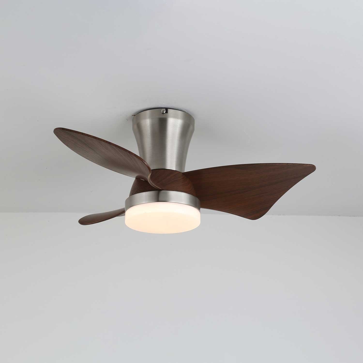 Moderne Plafondventilator met Verlichting – Houtlook & LED 24W | Stil & Afstandsbediening | Sansoti