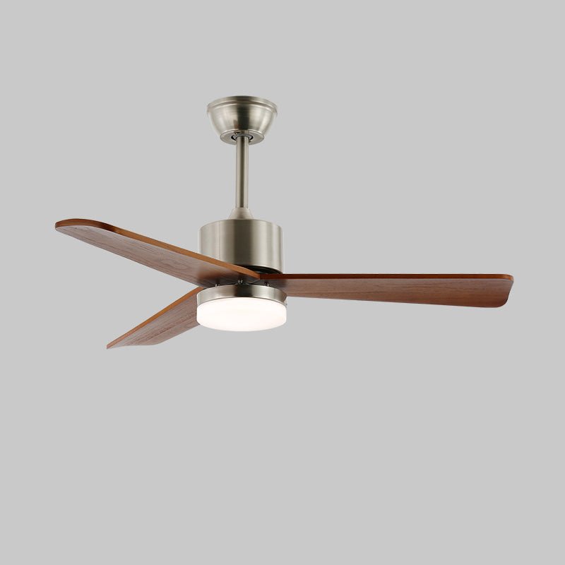 Plafondventilator met Verlichting – Minimalistische Ventilator in Zilver en Hout – 6 Snelheden – Afstandsbediening – 106/132 cm – LED 35W – Plafondverlichting met Ventilatiefunctie | Sansoti