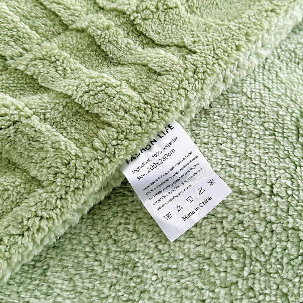 Textured Double-Layer Microfiber Blanket Living Room Bedroom Warm Winter Blanket Soft Comfortable | Sansoti