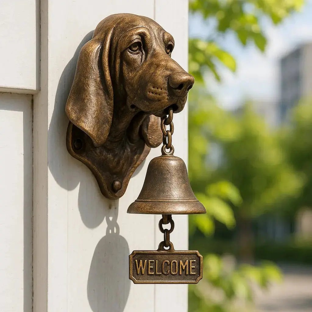 Wandbel Hond Brons Antiek Design Gietijzer Deur Tuin Welkom Sierlijk Decoratief Metalen Deurbel Klok Ingang Vintage | Sansoti