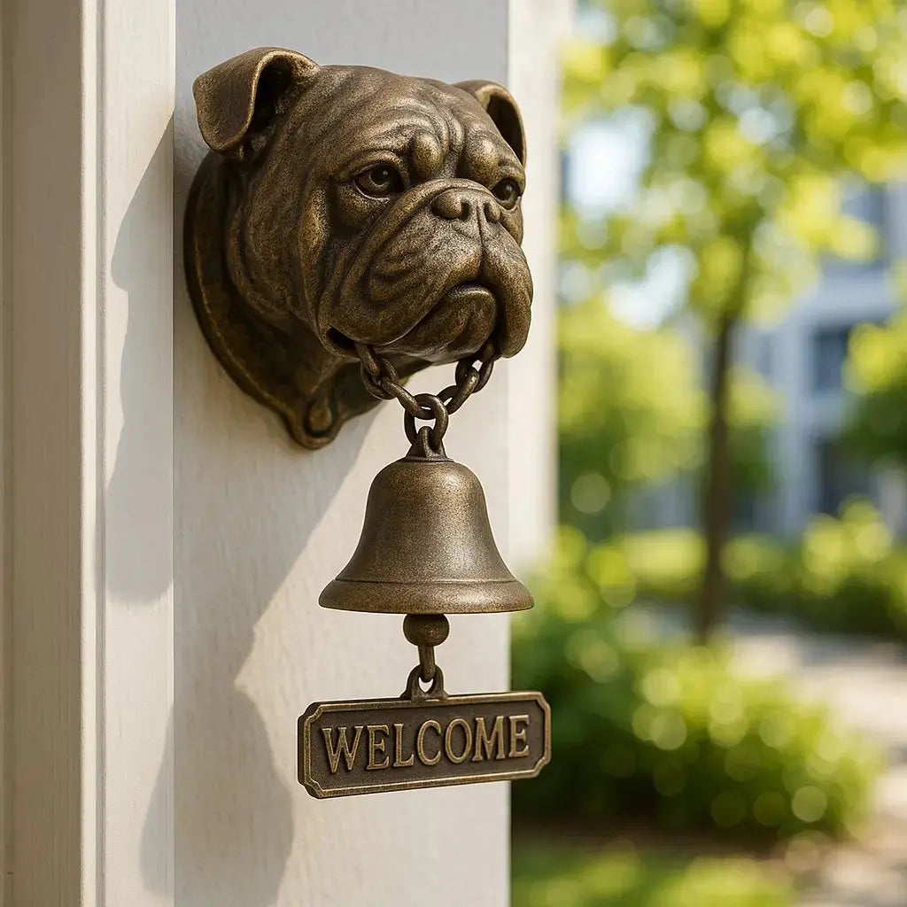 Wandbel Hond Brons Antiek Design Gietijzer Deur Tuin Welkom Sierlijk Decoratief Metalen Deurbel Klok Ingang Vintage | Sansoti