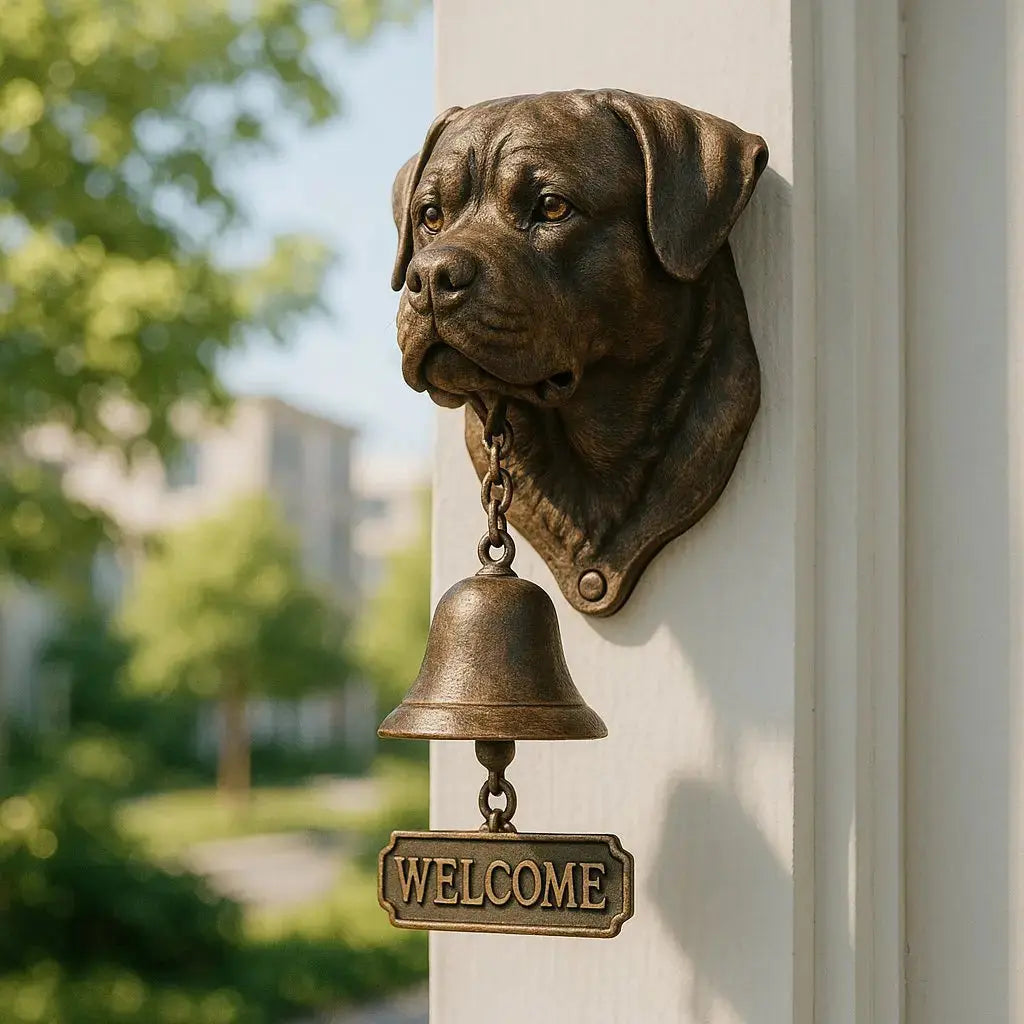 Wandbel Hond Brons Antiek Design Gietijzer Deur Tuin Welkom Sierlijk Decoratief Metalen Deurbel Klok Ingang Vintage | Sansoti