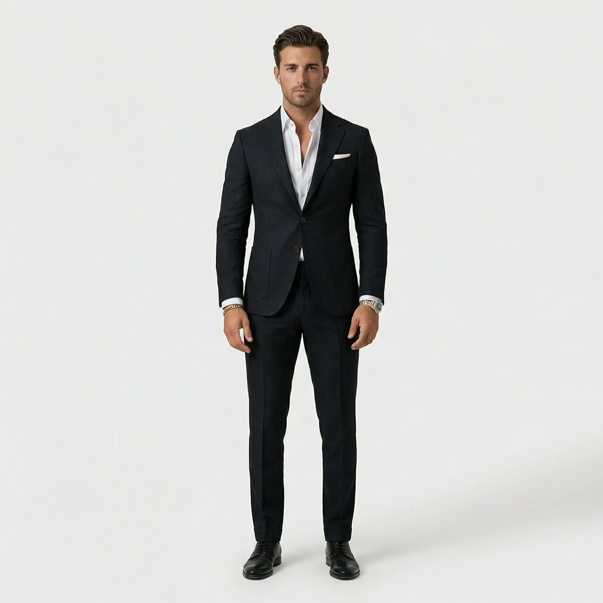 Two-Piece Men's Suit, Jacket and Trousers, Business Formal, Black, Gray, Beige, Burgundy, Wedding, Work, S-5XL | Sansoti