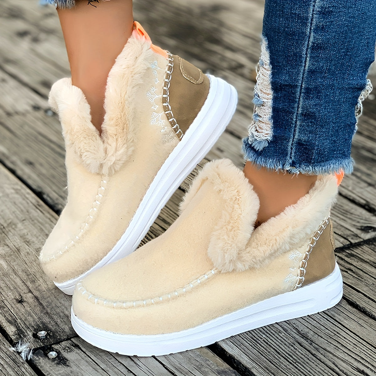 Damenpantoffeln mit Plüschfutter, rutschfester Sohle, Wärme und Komfort, weiche Winterschuhe und Hausschuhe für drinnen | Sansoti