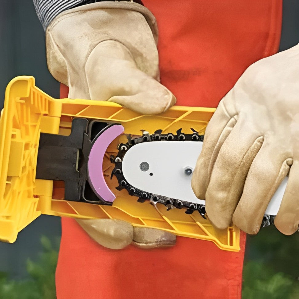 Affûteur de chaîne de tronçonneuse portable avec pierre et système de verrouillage pour lames de 14-20 pouces, outil d’extérieur | Sansoti