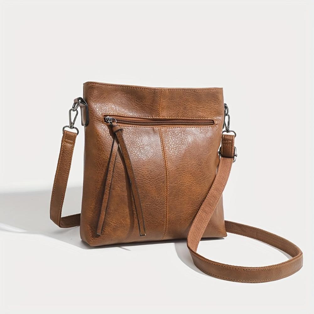 Vierkante Retro Schoudertas Bruin Crossbody Damestas Compacte Stijlvolle Schoudertas Dagelijks Gebruik | Sansoti