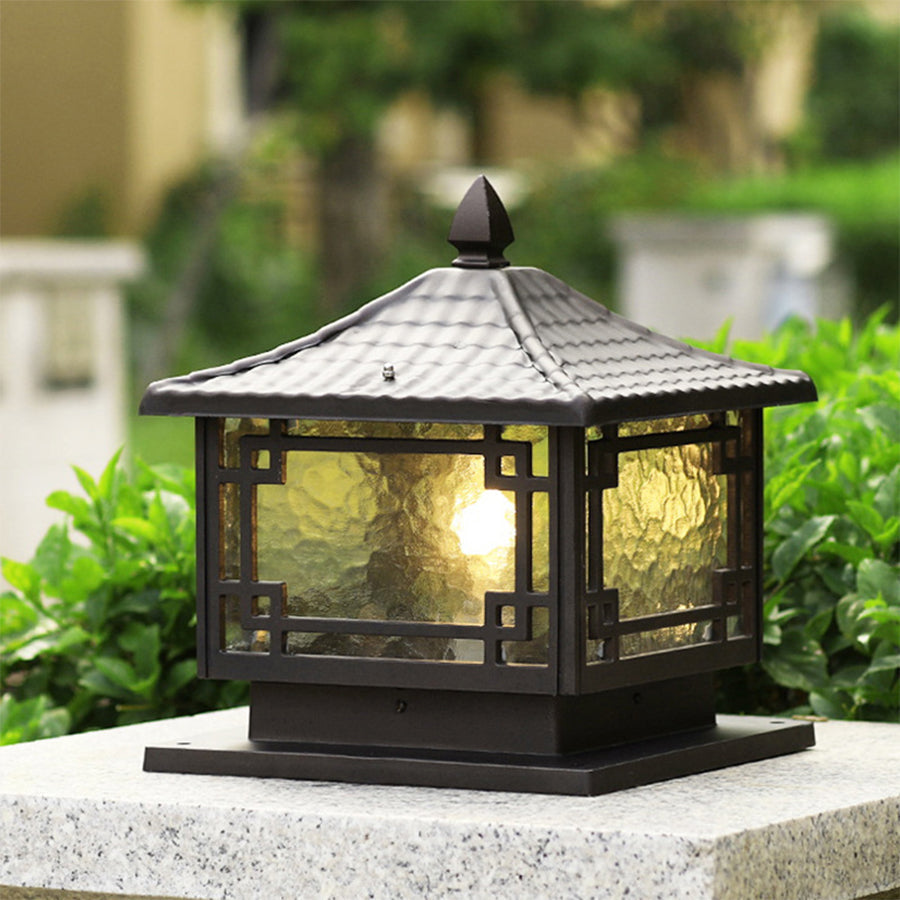 Lampe sur pied d’extérieur étanche en aluminium couleur café pour jardin, balcon et villa - éclairage LED sur pied d’extérieur | Sansoti