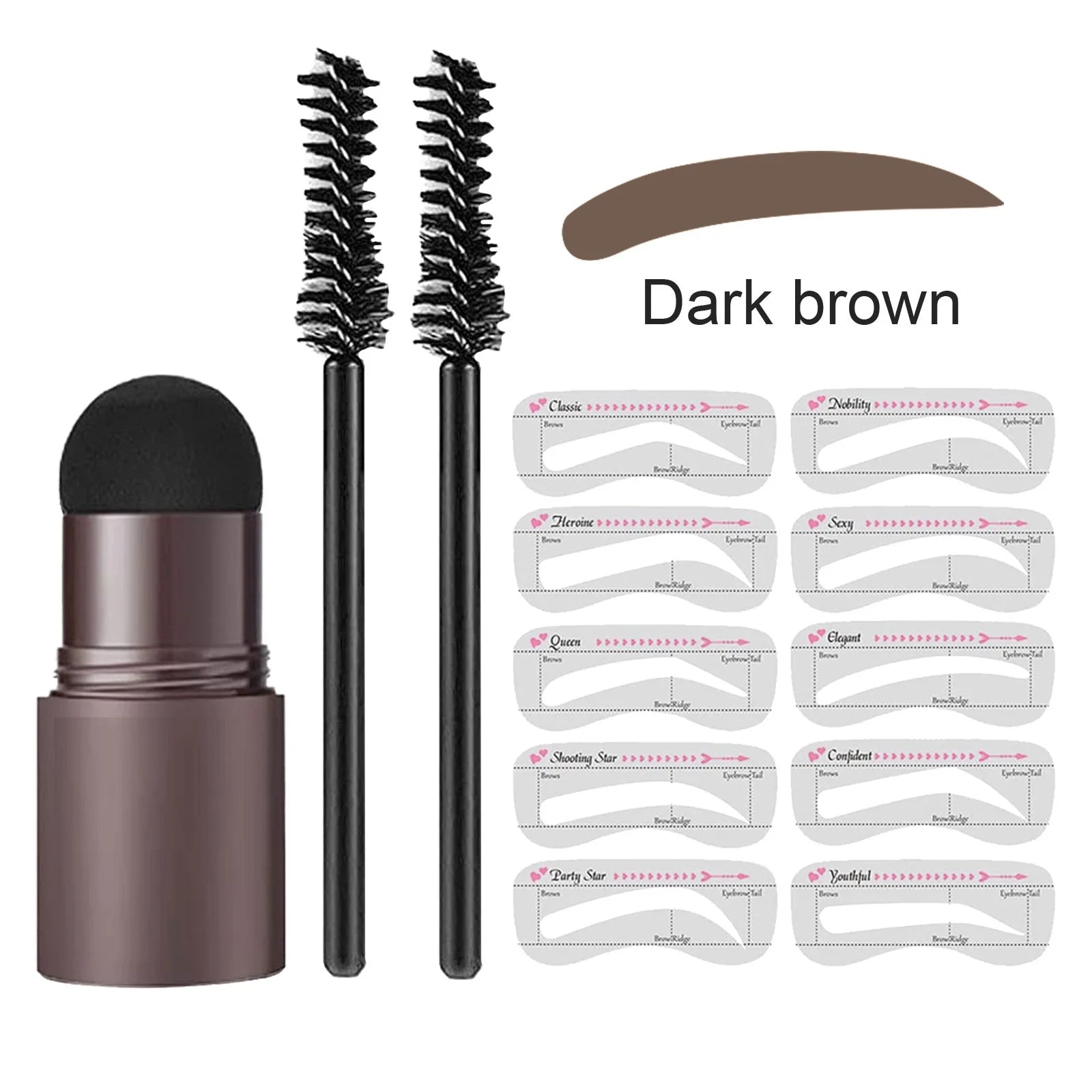 Wenkbrauw Stempel Styling Set voor Perfecte Brows met Sjablonen Poeder Natuurlijke Look Dagelijks Gebruik | Sansoti