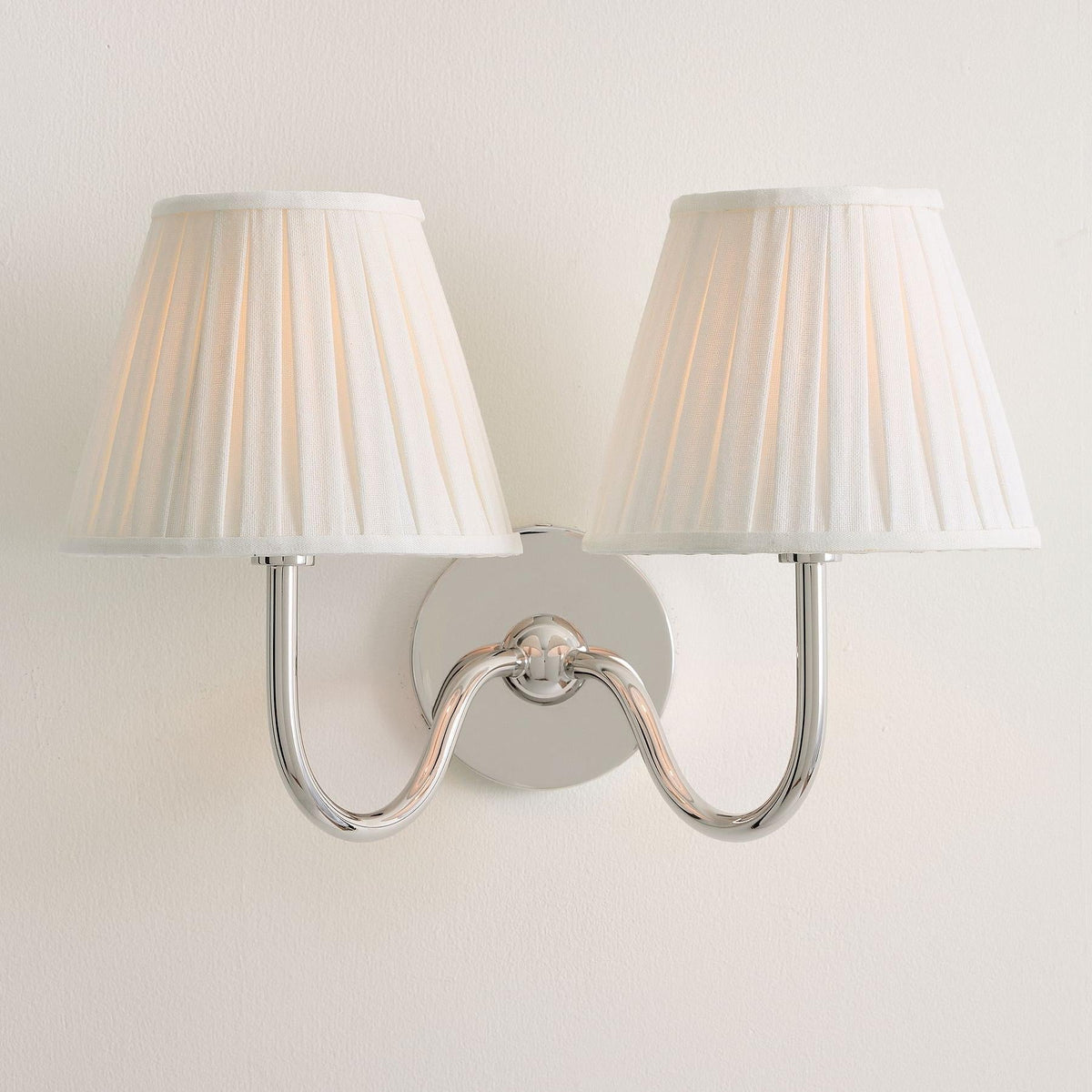 Wandlamp Messing met Stoffen Kap Plissé of Glad Wit Rood Groen Blauw Geel Antiek Brons Chroom 1 of 2 Lichtpunten | Sansoti