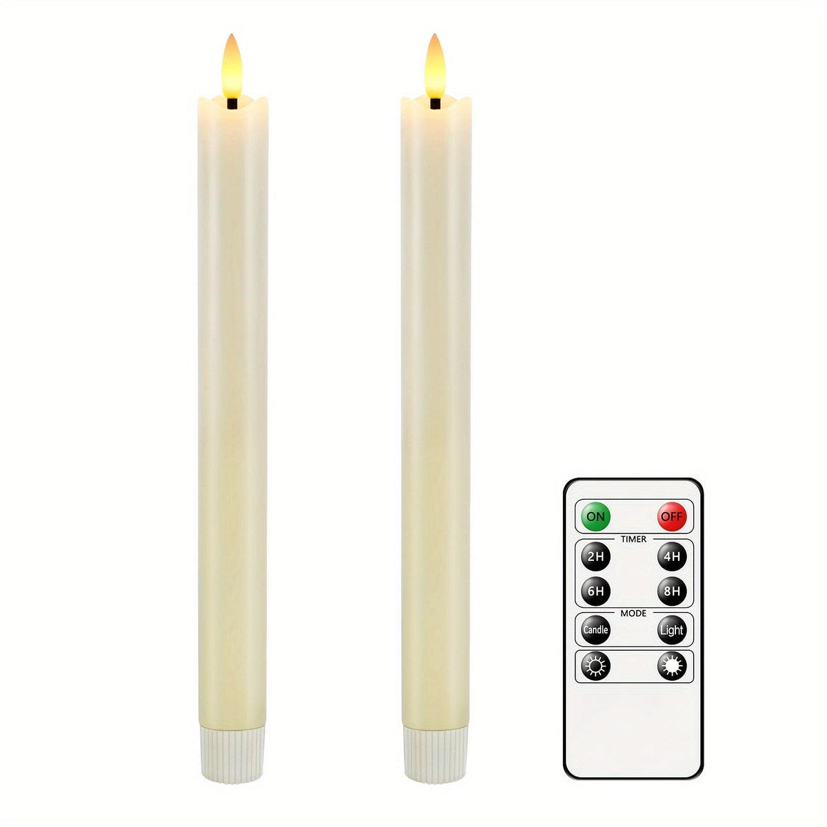 Kegelkaarsen LED Set met Afstandsbediening Ivoor Tafelverlichting Flikkerlicht Bruiloft Decoratie Sfeerlicht | Sansoti