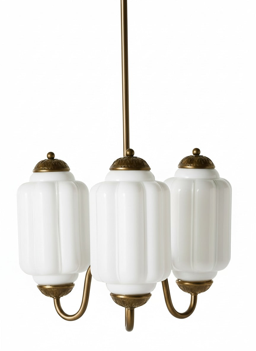 Vintage Melkglazen Hanglamp met Gegolfde Rand – Scandinavische Sfeerverlichting voor Keuken en Slaapkamer | Sansoti