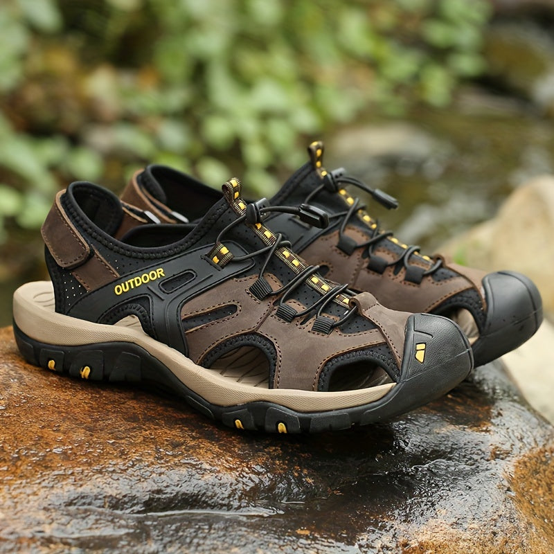 Ademende Herensandalen met Gesloten Neus – Elastische Band en Stevige Rubberzool voor Outdoor | Sansoti
