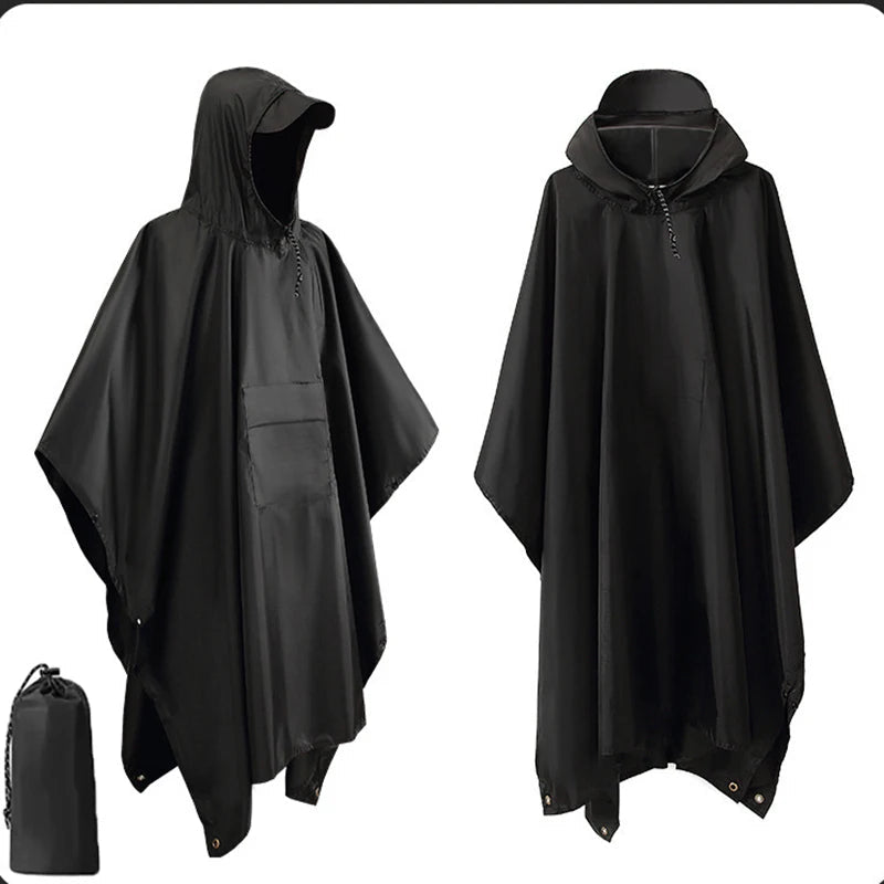 Waterdichte Regenponcho met Capuchon – 3-in-1 Outdoor Bescherming voor Wandelen Kamperen Tuin | Sansoti