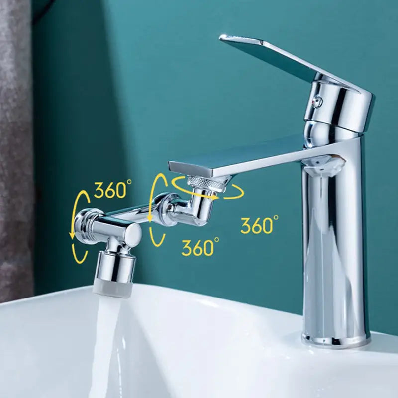 Drehbarer Wasserhahnaufsatz mit vierfachem Filtersystem, 1080°-Drehung, spritzfrei und wassersparend, für Küchenarmaturen | Sansoti