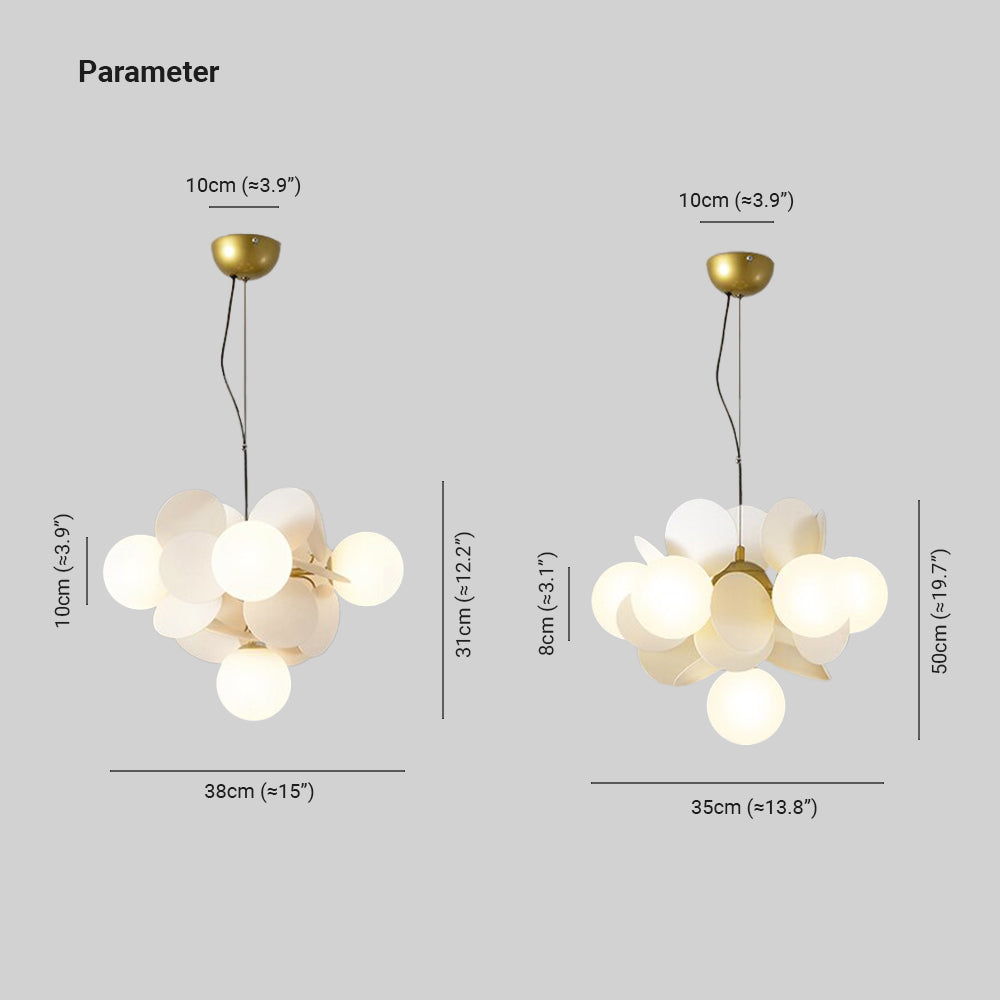 Glas-Kronleuchter mit Acryl-G9-LED-Blütenzweigen, dimmbar, drei Farben, Wohnzimmer, Esszimmer, Deckenbeleuchtung | Sansoti