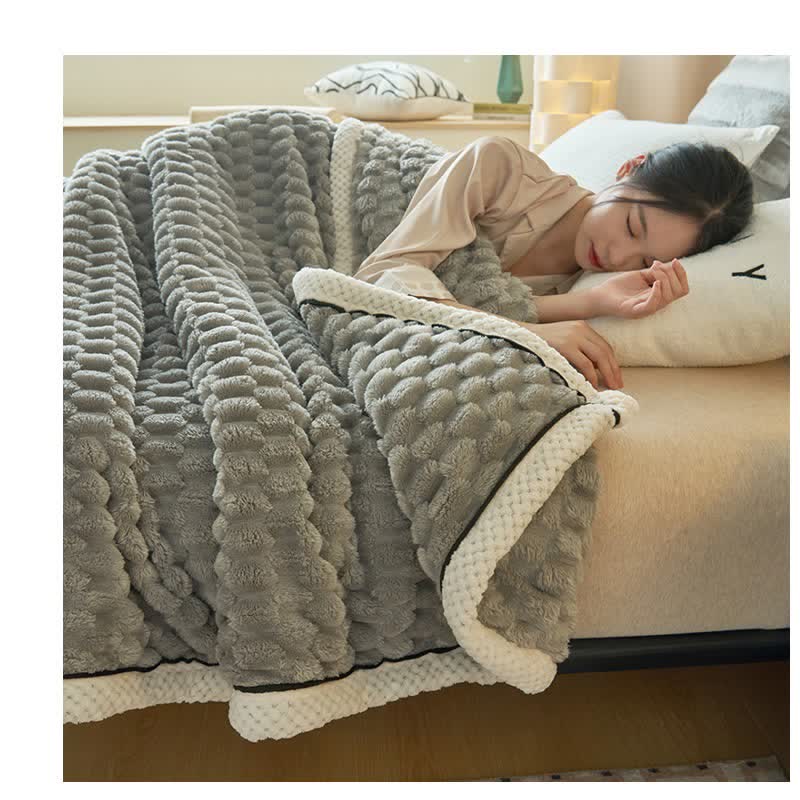Plaid en Corail Doux – Couverture Réversible Chaude pour Canapé & Lit