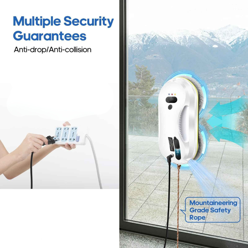 Automatic Window Cleaning Robot with Spray Function and Safety Sensors for Windows Mirrors and Tiles | Sansoti