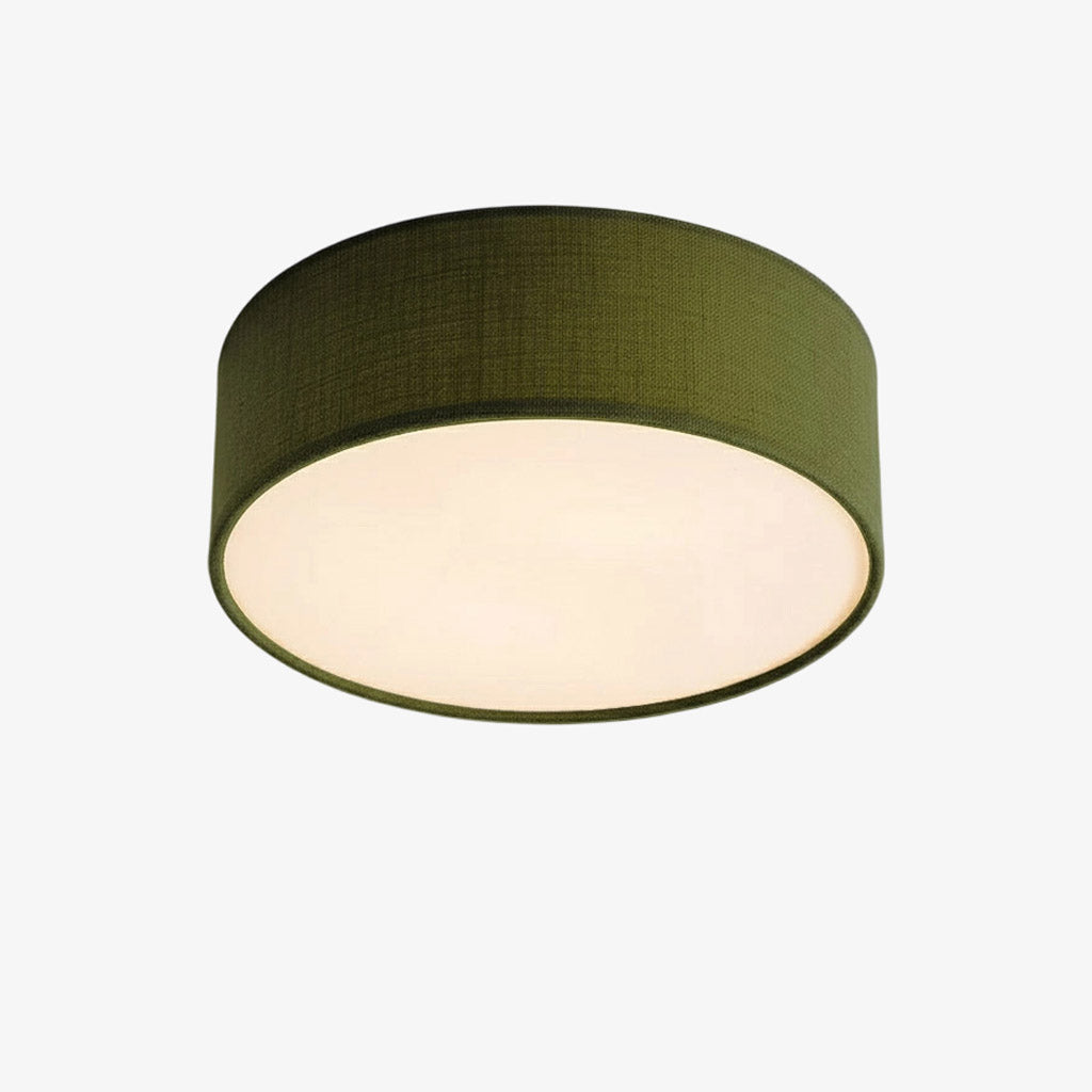 Linen ceiling lamp with drum shade, modern design, E27 socket, Scandinavian style, bedroom, living room | Sansoti