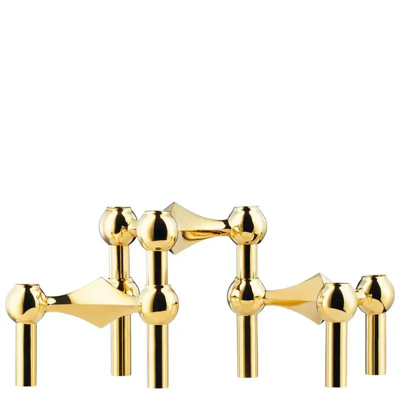 Kerzenhalter-Set, 3-teilig, Molekül-Design, Edelstahl, modernes skulpturales Tischornament, Wohnzimmerdekoration | Sansoti