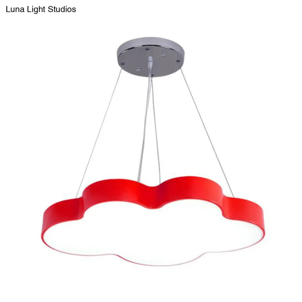 Wolkenvormige LED Hanglamp Kinderkamer Acryl 50cm Dimbaar met Afstandsbediening Kleurrijk Sfeervol Plafondlamp | Sansoti