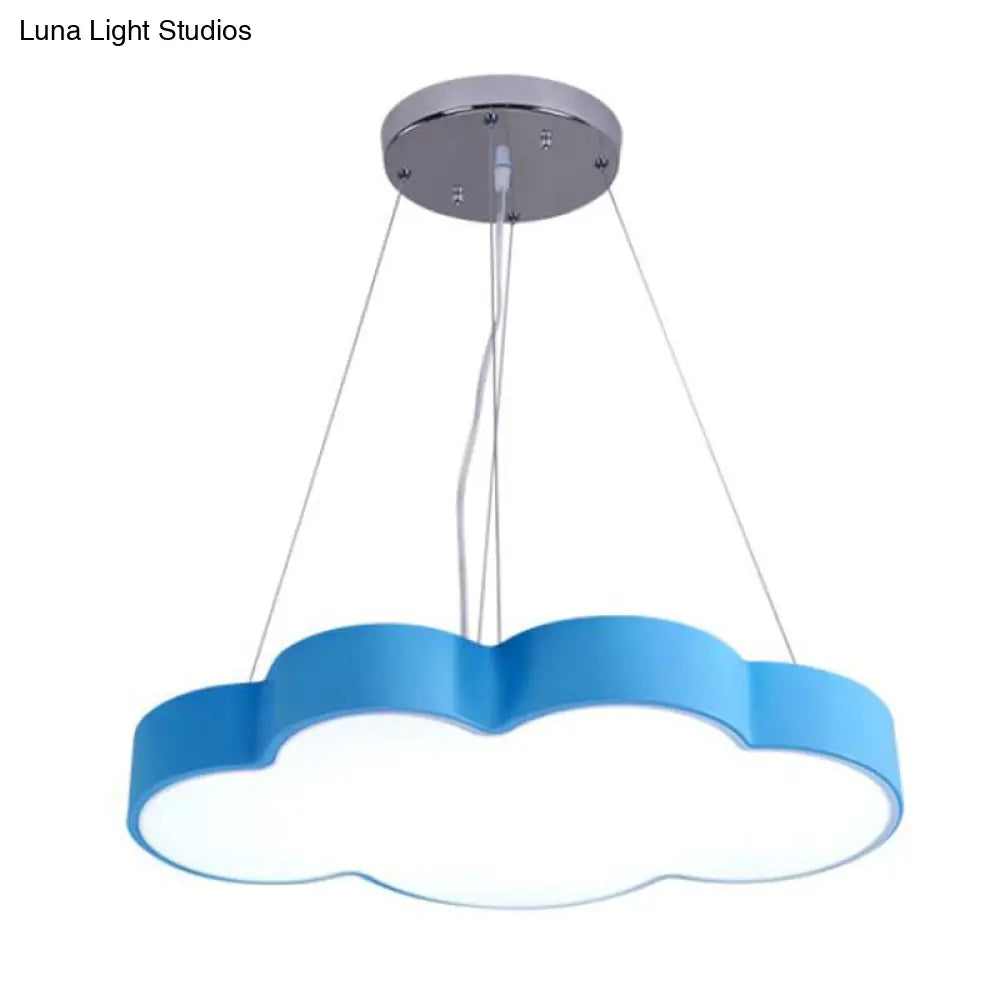 Wolkenvormige LED Hanglamp Kinderkamer Acryl 50cm Dimbaar met Afstandsbediening Kleurrijk Sfeervol Plafondlamp | Sansoti