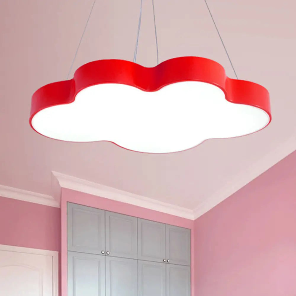 Wolkenvormige LED Hanglamp Kinderkamer Acryl 50cm Dimbaar met Afstandsbediening Kleurrijk Sfeervol Plafondlamp | Sansoti