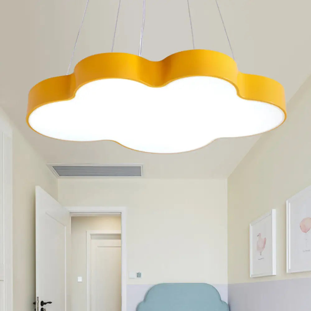 Wolkenvormige LED Hanglamp Kinderkamer Acryl 50cm Dimbaar met Afstandsbediening Kleurrijk Sfeervol Plafondlamp | Sansoti