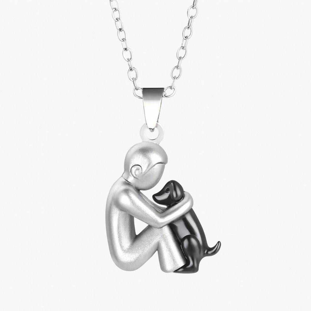 Knuffelige Omarming Ketting Symboliek Hond Kat Vrouw Man Goud Zwart Rosé | Sansoti
