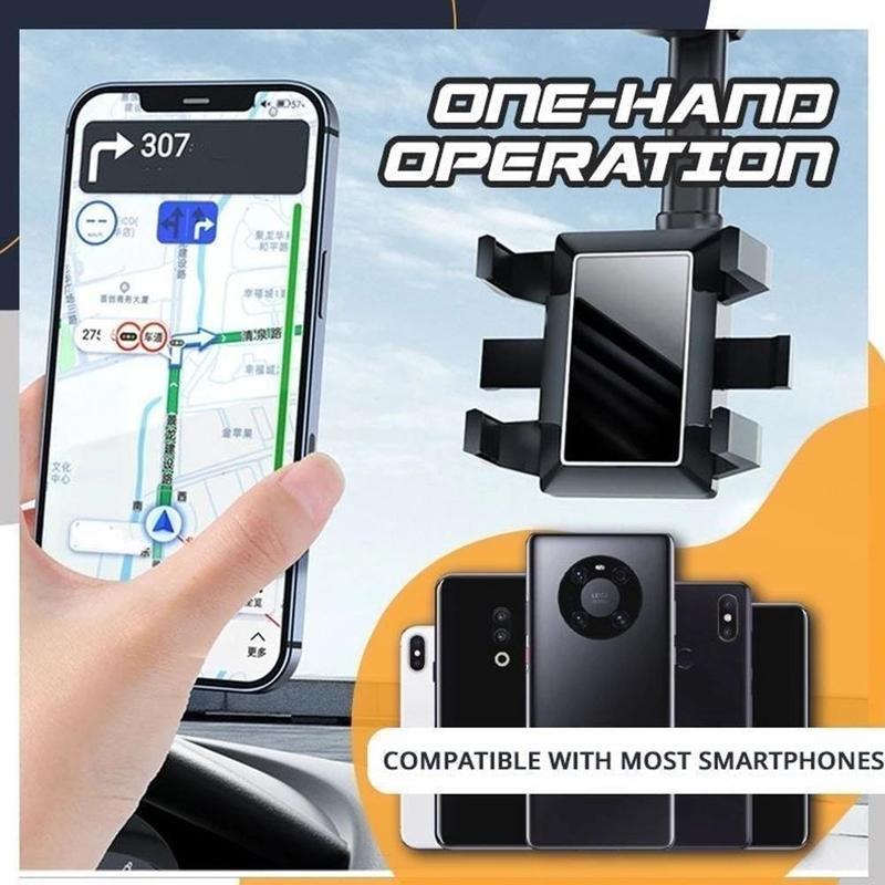 Universele Telefoonhouder voor Achteruitkijkspiegel - 360° Draaibaar - Handsfree Navigatie - Auto Accessoire | Sansoti