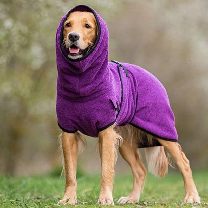 Verstelbare Badjas voor Huisdieren – Sneldrogende Handdoek voor Honden en Katten – Zachte Microvezel Pluche Absorberend – Beugel Halsband Design | Sansoti