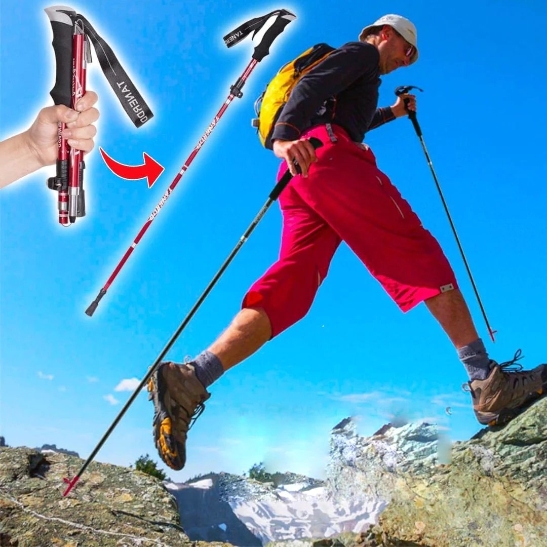 Verstelbare Wandelstok Telescopisch Opvouwbaar Lichtgewicht Aluminium voor Trekking Hiking en Outdoor | Sansoti