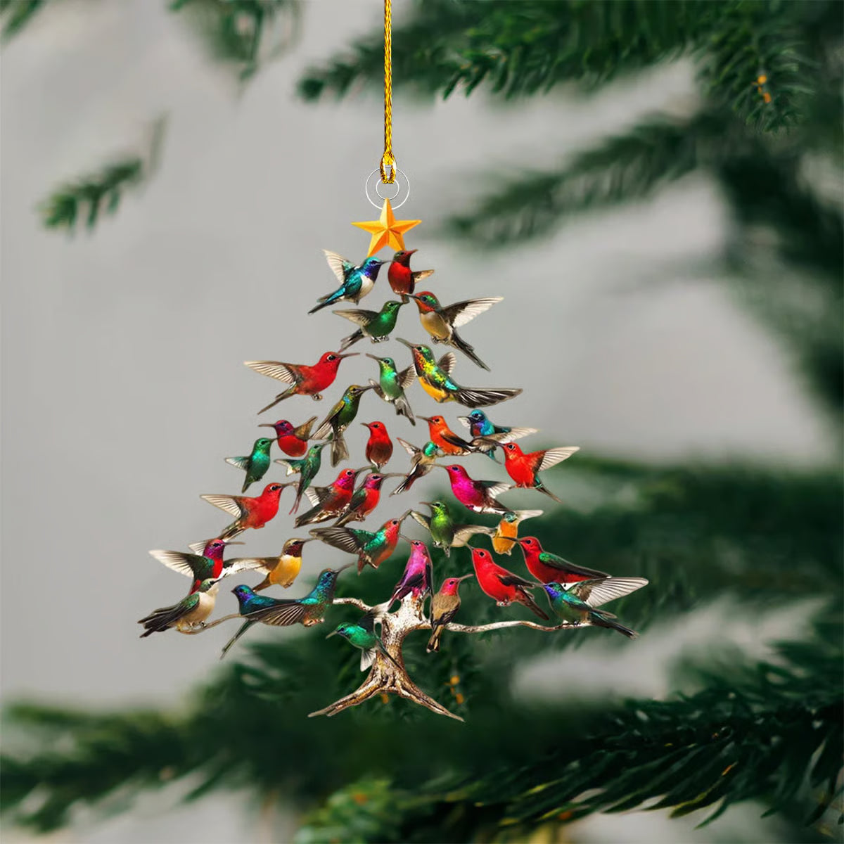 Ornement de Noël en verre cristallin en forme d’oiseau Réflexion de la lumière Décoration suspendue pour sapin de Noël et fenêtre Éclat coloré | Sansoti
