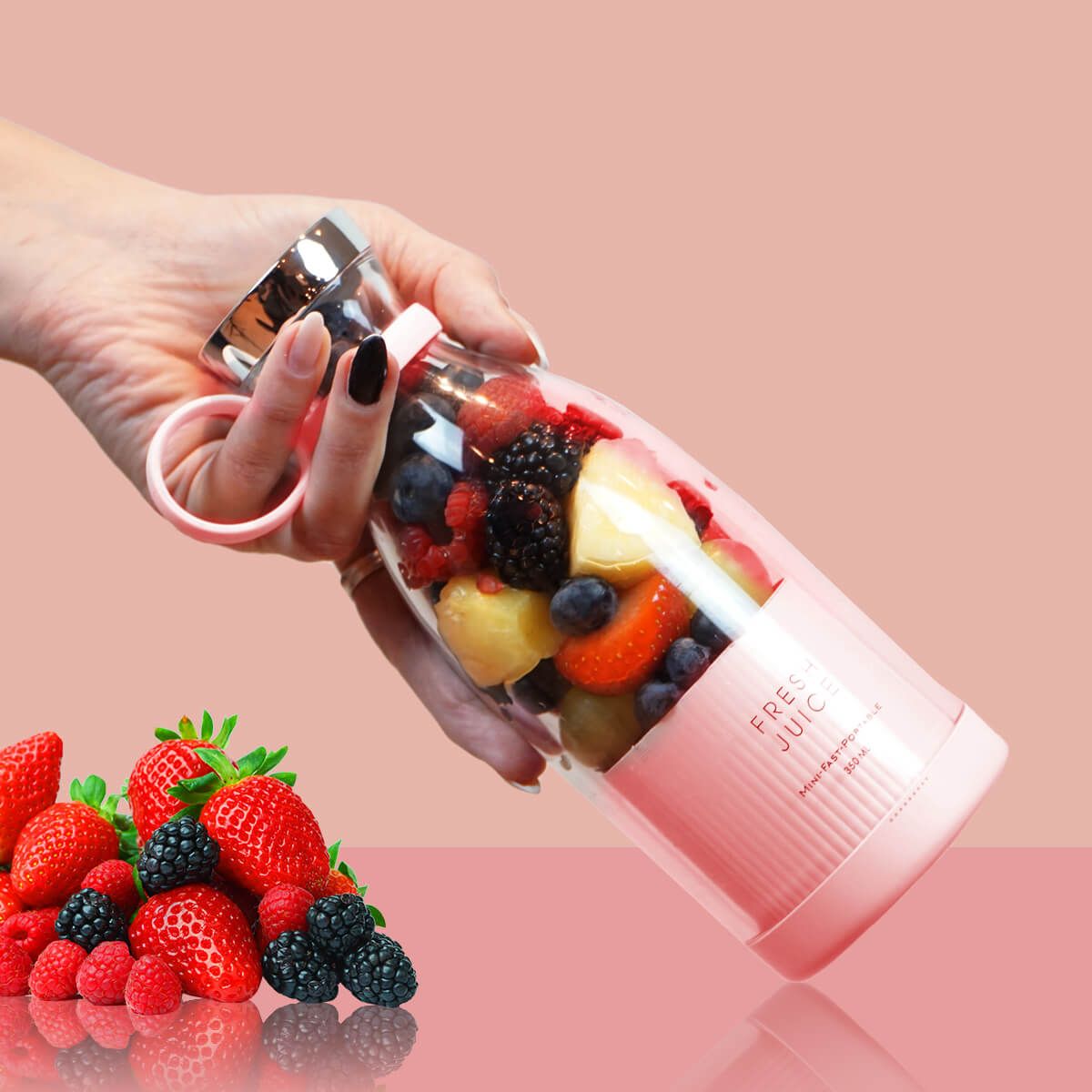 Draagbare Blender Fles PCTG BPA-vrij 420ml 23cm 20W Smoothie Mixer USB Oplaadbaar Edelstaal Messen Sportfles Gym Kantoor | Sansoti