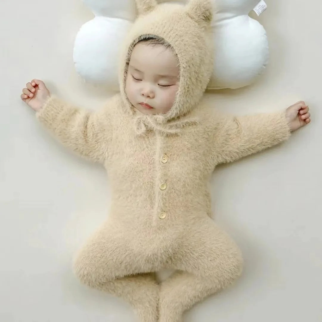 Combinaison bébé en peluche motif ours, vêtement d’hiver unisexe pour nouveau-né et tout-petit, combinaison chaude et douce | Sansoti