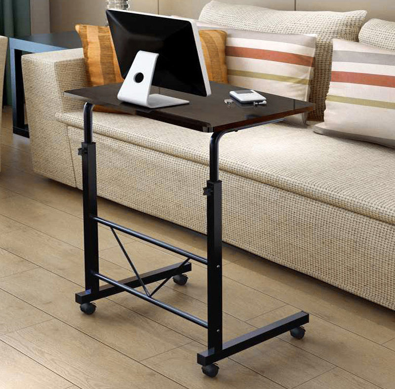 Tablette pour Ordinateur Portable sur Roulettes Réglable Noir Acier Bois Table d'Appoint Canapé Bureau | Restfield