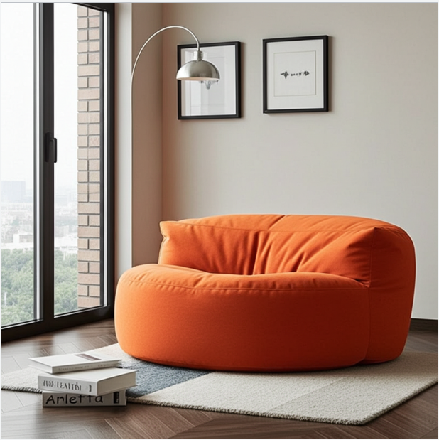 Ronde Fluwelen Zitzak Velvet Loveseat Groot Premium EPS Woonkamer Slaapkamer | Sansoti