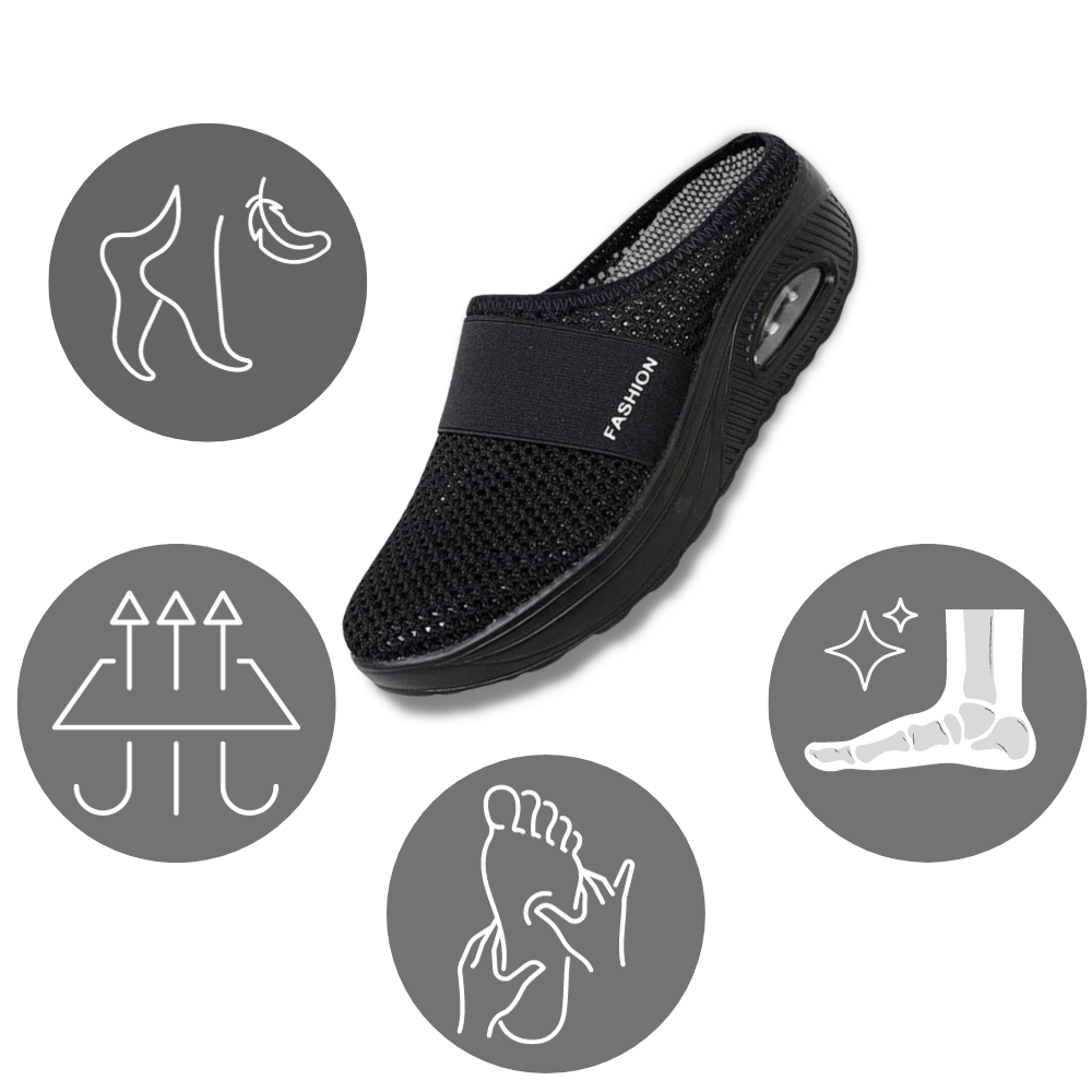 Orthopedische Instappers voor Dames Luchtgeveerd Comfortabel Zacht Slip-On | Sansoti