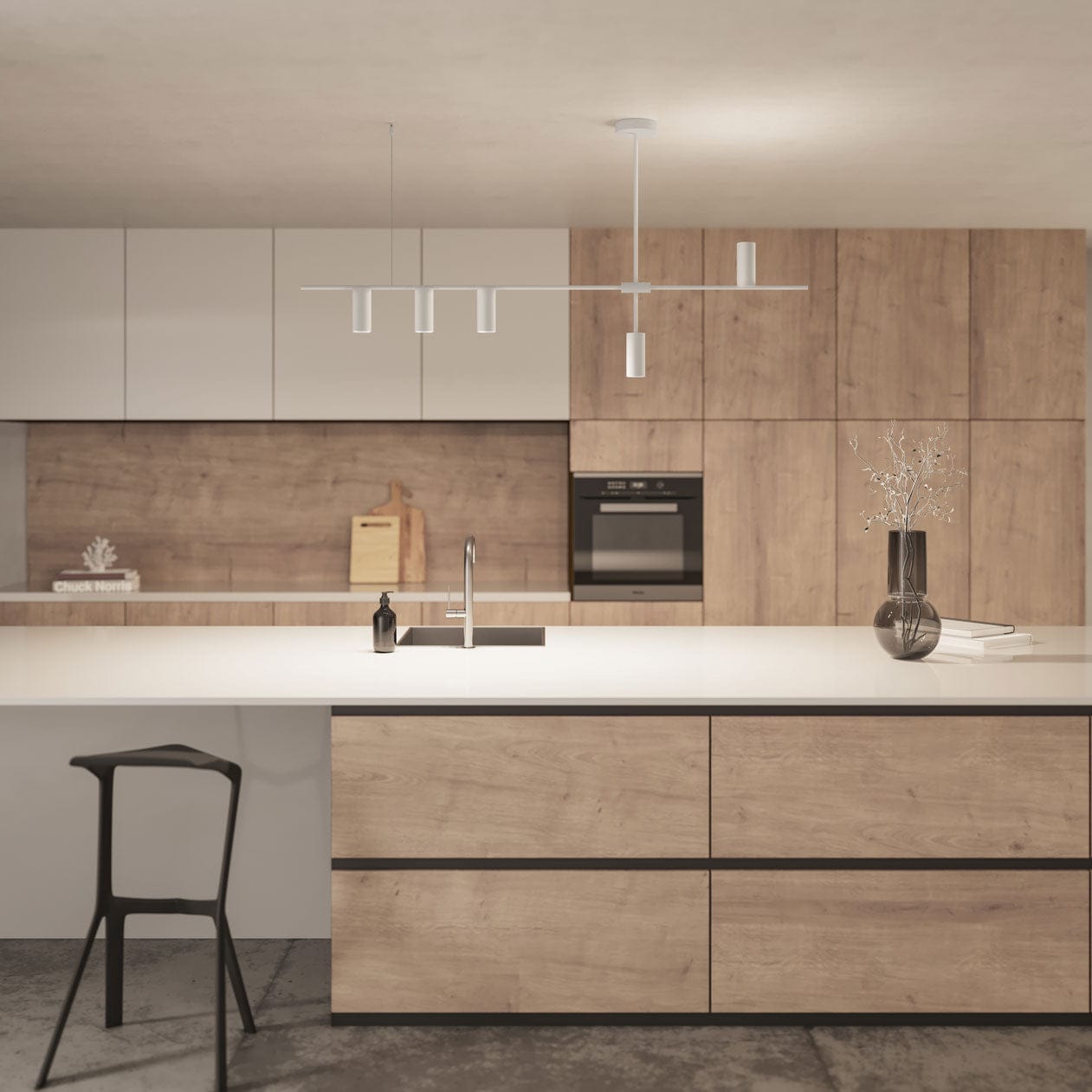 Hängeleuchte Aluminium Schwarz 122cm Asymmetrisches Design Modern | Restfield