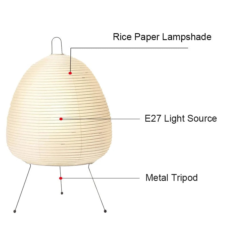 Japanse Vloerlamp Rijstpapier Minimalistisch Design E27 47cm Wit | Sansoti