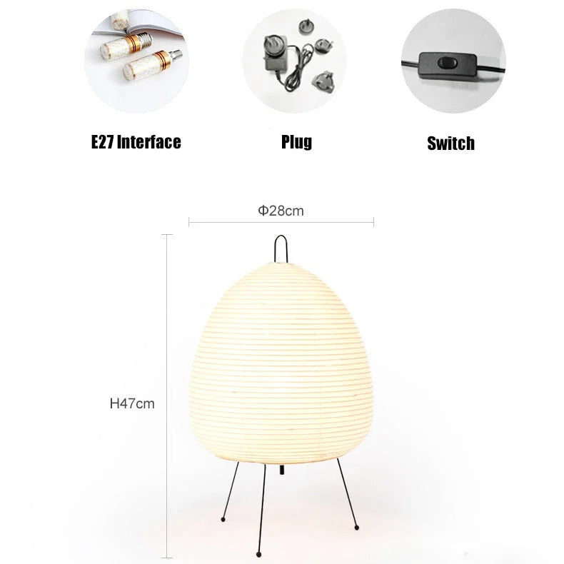 Japanse Vloerlamp Rijstpapier Minimalistisch Design E27 47cm Wit | Sansoti