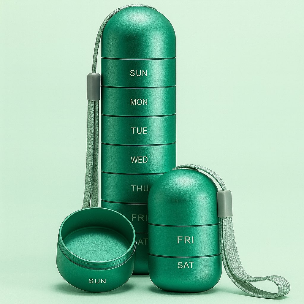 Pillendose Aluminium 7 Fächer Wasserdicht Kompakt Für Reisen | Restfield