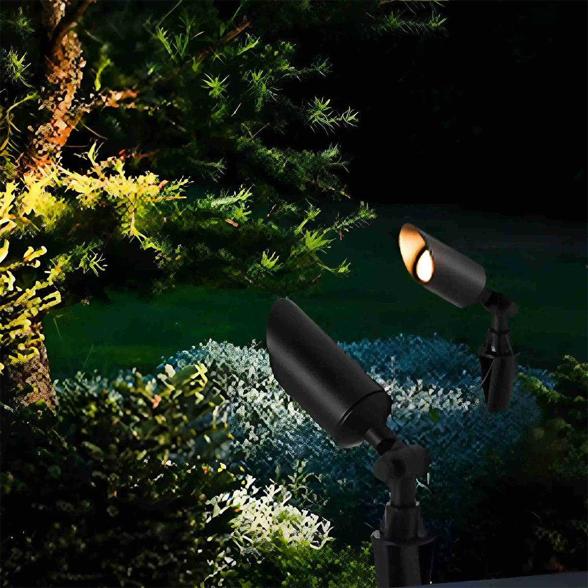 Gartenspot Bodenspot Aluminium Schwarz IP65 Solarenergie Verkabelt 5W Garten Einfahrt Terrasse Spotlight Gartenbeleuchtung Verstellbar | Restfield