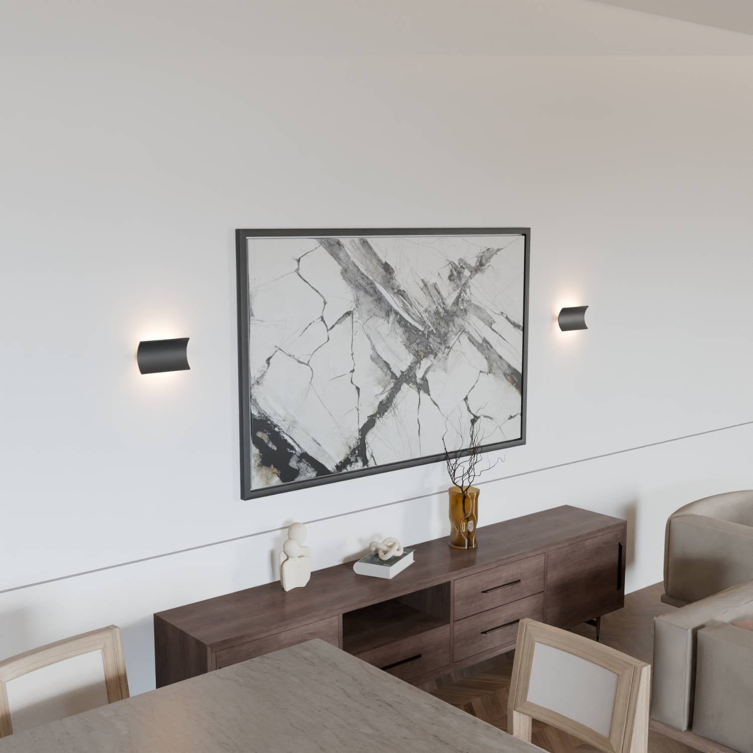 Elegante LED-Wandleuchte mit warmem, indirektem Licht für innen und geschützte Außenbereiche | Restfield