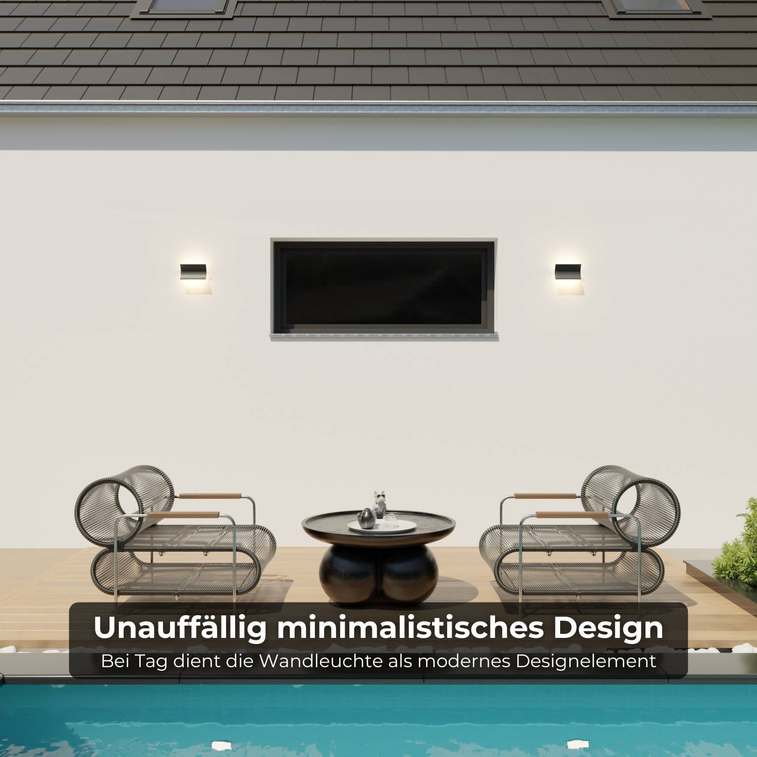 Elegante LED-Wandleuchte mit warmem, indirektem Licht für innen und geschützte Außenbereiche | Restfield
