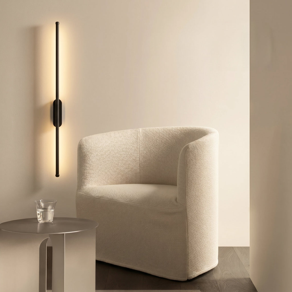 Applique murale LED au design linéaire, 60cm, 100cm, blanc chaud 3000K, noir et doré, aluminium, éclairage mural moderne pour salon | Sansoti
